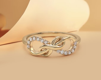 Diamant Unendlichkeitsring Moissanit Infinity Ring Diamant Unendlichkeit Ehering Statement Ring Unendlichkeitsring Liebesring Weihnachtsring