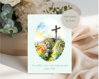 Biglietto di condoglianze cristiano Il Signore è vicino a chi ha il cuore spezzato / Con biglietto di condoglianze / Biglietto religioso / Biglietto di lutto Include busta