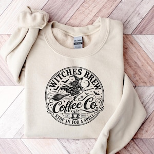 Häxor brygger kaffe Co png - Söt Halloween-häxa kaffeälskare rolig läskig design png