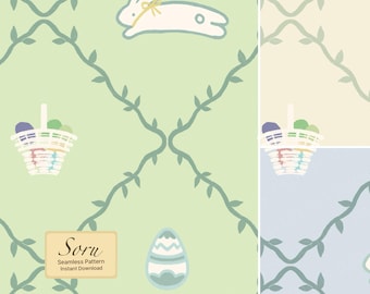 Patrón sin costuras de conejito de Pascua para habitación de bebé, papel tapiz y tela