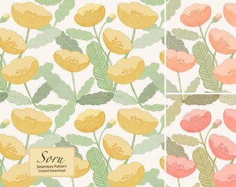 Aquarell Frühling Floral nahtlose Muster weich Vintage botanische für Stoff-Tapete