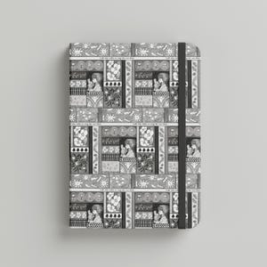 Winter Patchwork Seamless Pattern Monochrome Storybook Illustration Style for Fabric Wallpaper and Art Prints image 6