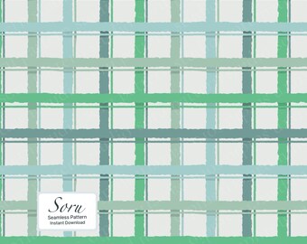 Patrón de cuadros sin costuras de acuarela dibujado a mano, imprimible para tela, papel tapiz y embalaje