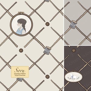 Diamond Sewing Grid Seamless Pattern Printable Digital Paper for Fabric Wallpaper Craft Projects