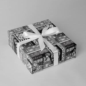 Winter Patchwork Seamless Pattern Monochrome Storybook Illustration Style for Fabric Wallpaper and Art Prints image 8