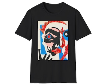 Art Against Lethal Artificial Intelligence T-Shirt | Original Paper Collage Made by Hand