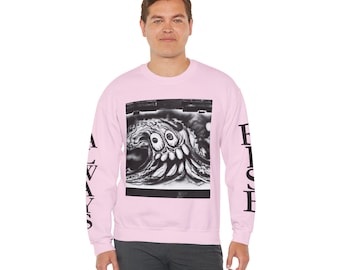 Wave Illustration Crewneck Sweatshirt | Original Airbrush Artwork,  Clothing, *No Artificial Intelligence*