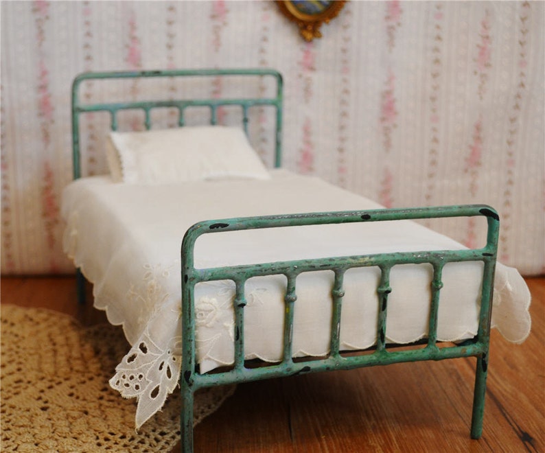 Doll Bed Victorian Style Miniature Playscale, Barbie, Blythe image 2