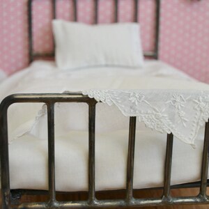 Doll Bed Metal Retro Style Miniature Playscale, Barbie, Blythe Bed image 5