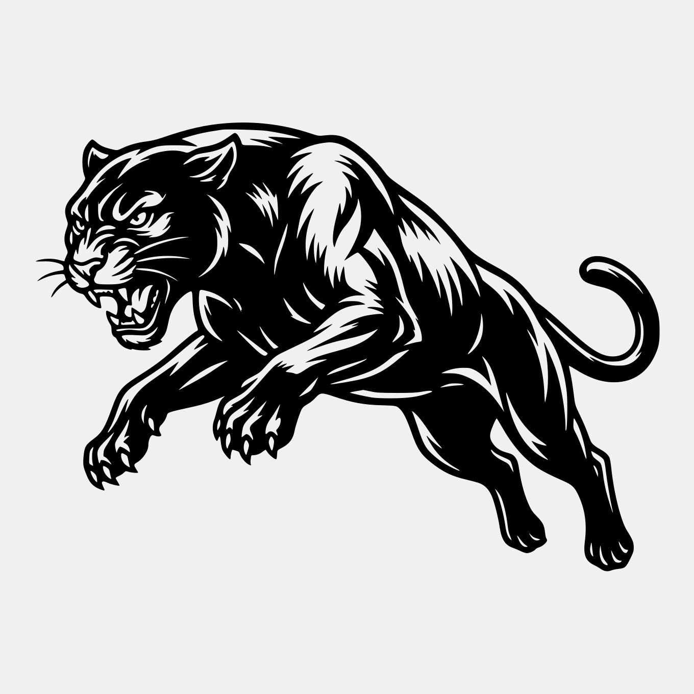 Pouncing Panther SVG PNG: Aggressive Mascot Cut File for Cricut T-shirt ...