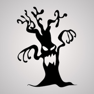 Haunted Tree SVG: Spooky Halloween Silhouette Clipart (Digital Download