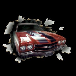 Classic Muscle Car SVG PNG | Retro Chevrolet SS Vector | Vintage Racing Digital Art for Cricut & Wall Decals