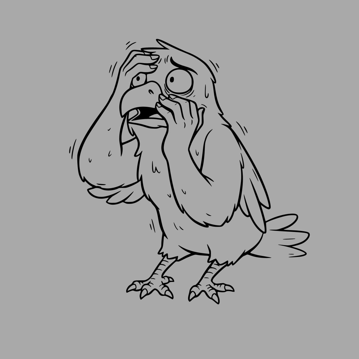 Scared Eagle Cartoon SVG, Funny Bird Clipart (digital Download) - Etsy