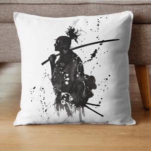 Samurai Ink Art SVG PNG | Japanese Warrior Brush Painting Digital Download | Vector Clipart for Cricut & Silhouette