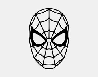 Máscara de Spiderman SVG, clipart de la cara de Spiderman, logotipo vectorial de superhéroe, descarga instantánea para Cricut e imprimibles
