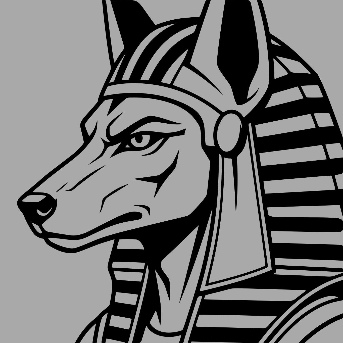 Anubis Profile Line Art SVG, Egyptian God Head With Nemes Headdress ...