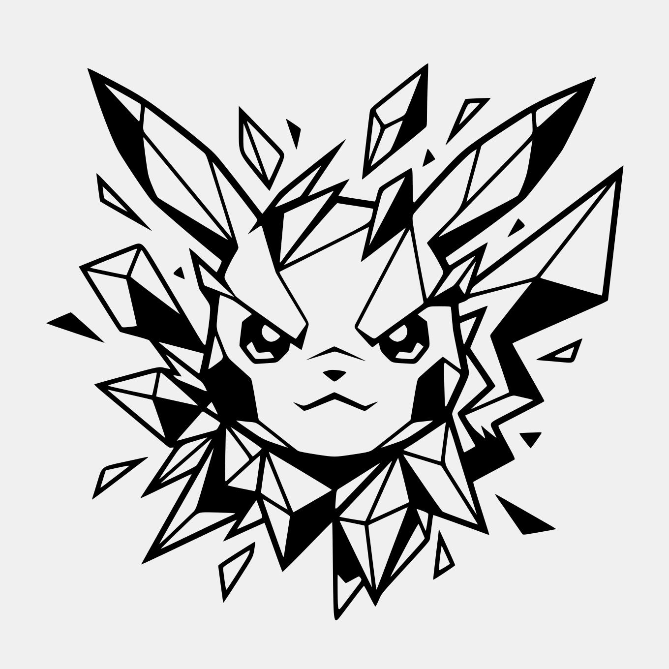 Pikachu Geometric Svg Png: Fragmented Design for T-shirt Design ...