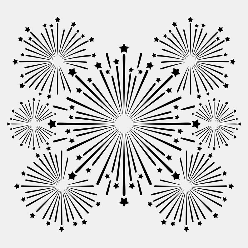 Firework Explosion SVG PNG: Symmetrical Graphic Cut File for Cricut ...