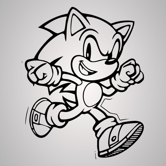 Sonic the Hedgehog SVG | Running Sonic Silhouette PNG | Gamer Clipart for Cricut & Crafts