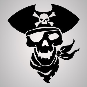 Pirate Skull SVG | Pirate Skull with Hat & Bandana PNG | Pirate Clipart for Cricut And Crafts