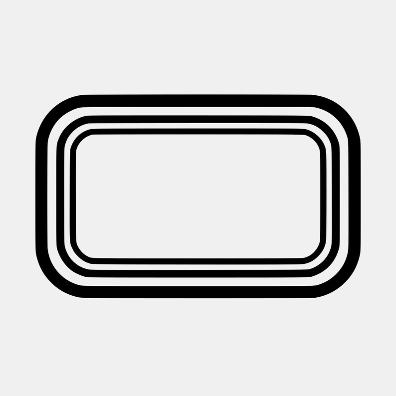 Rounded Rectangle Sticker Border SVG, Clean Outline Frame Clip Art for ...