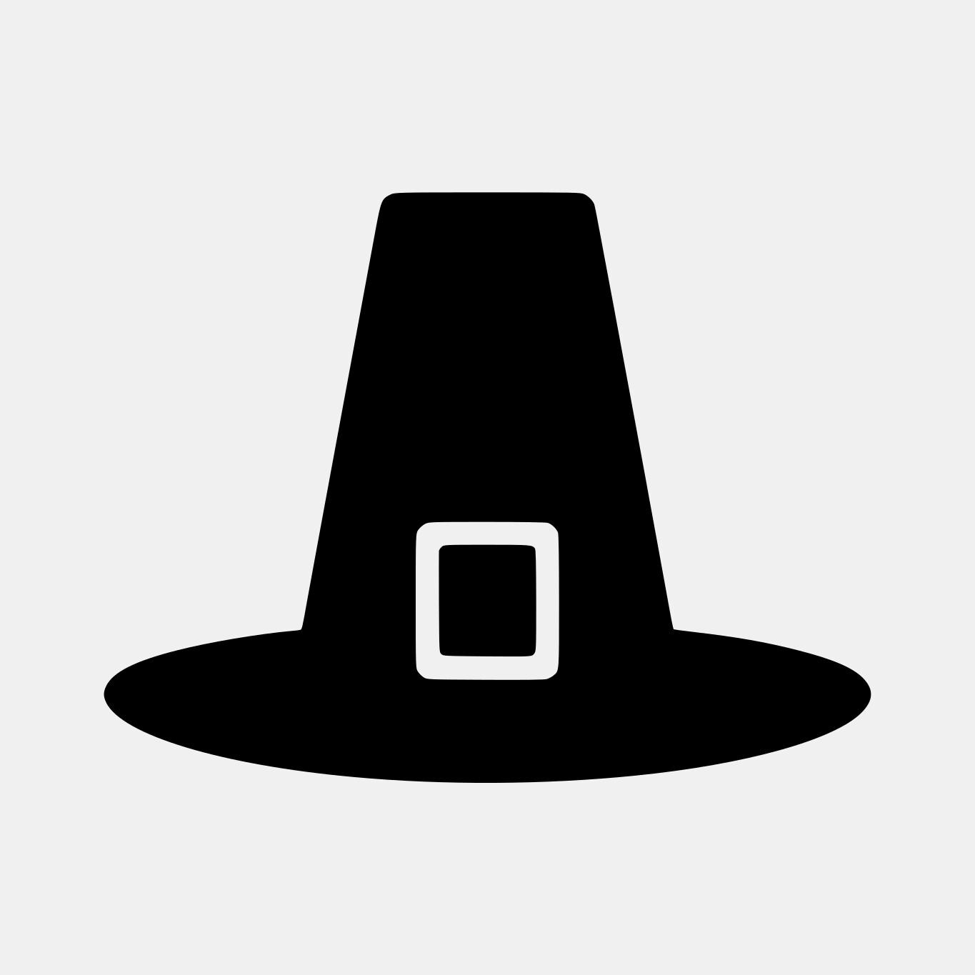 Pilgrim Hat SVG, Thanksgiving Icon Clipart, Black Silhouette for