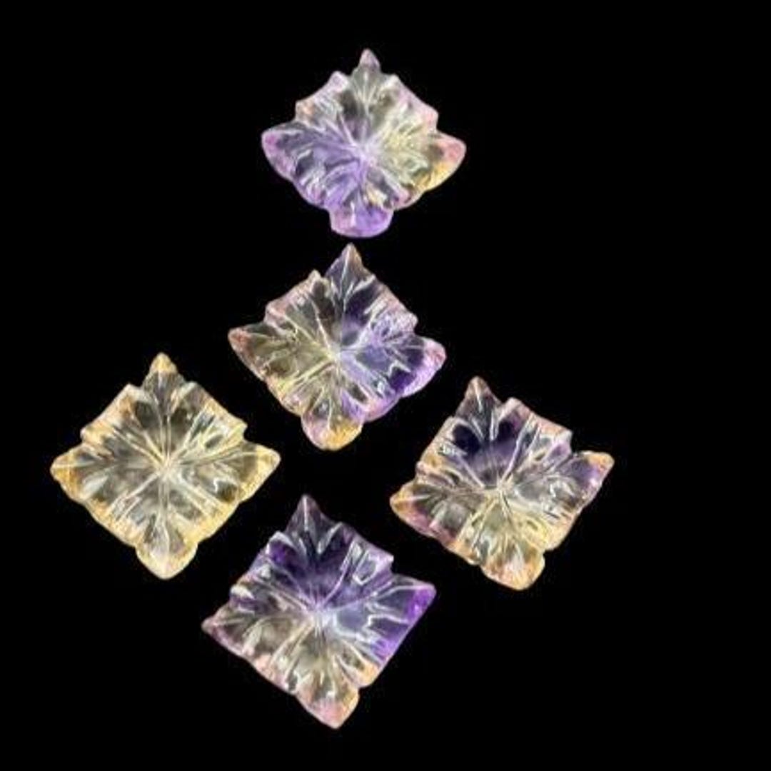 Beautiful Natural Ametrine Caved Flower Hand Mughal Caving Flower Shape ...