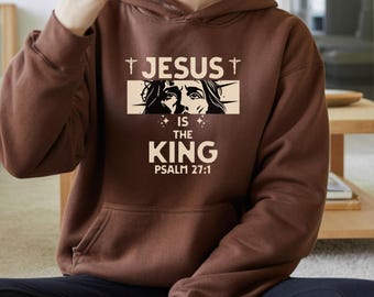 Personalised Jesus Is King Hoodie | Gildan 18500 | Child of God | Godmother Gift