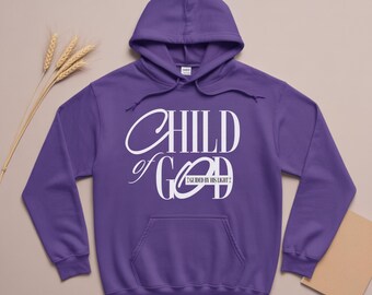 Sudadera con capucha "Hijo de Dios", ropa cristiana, artículos de Jesús, sudadera cristiana para hombre, ropa cristiana, regalo de bautismo, sudadera con capucha con cruz