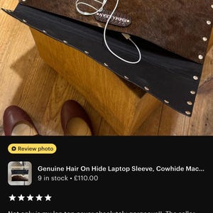 Genuine Hair On Hide Laptop Sleeve, Cowhide MacBook Case 13 14 15 16 inch, Rustic Western Leather Tech Bag, Handcrafted Computer Cover image 7