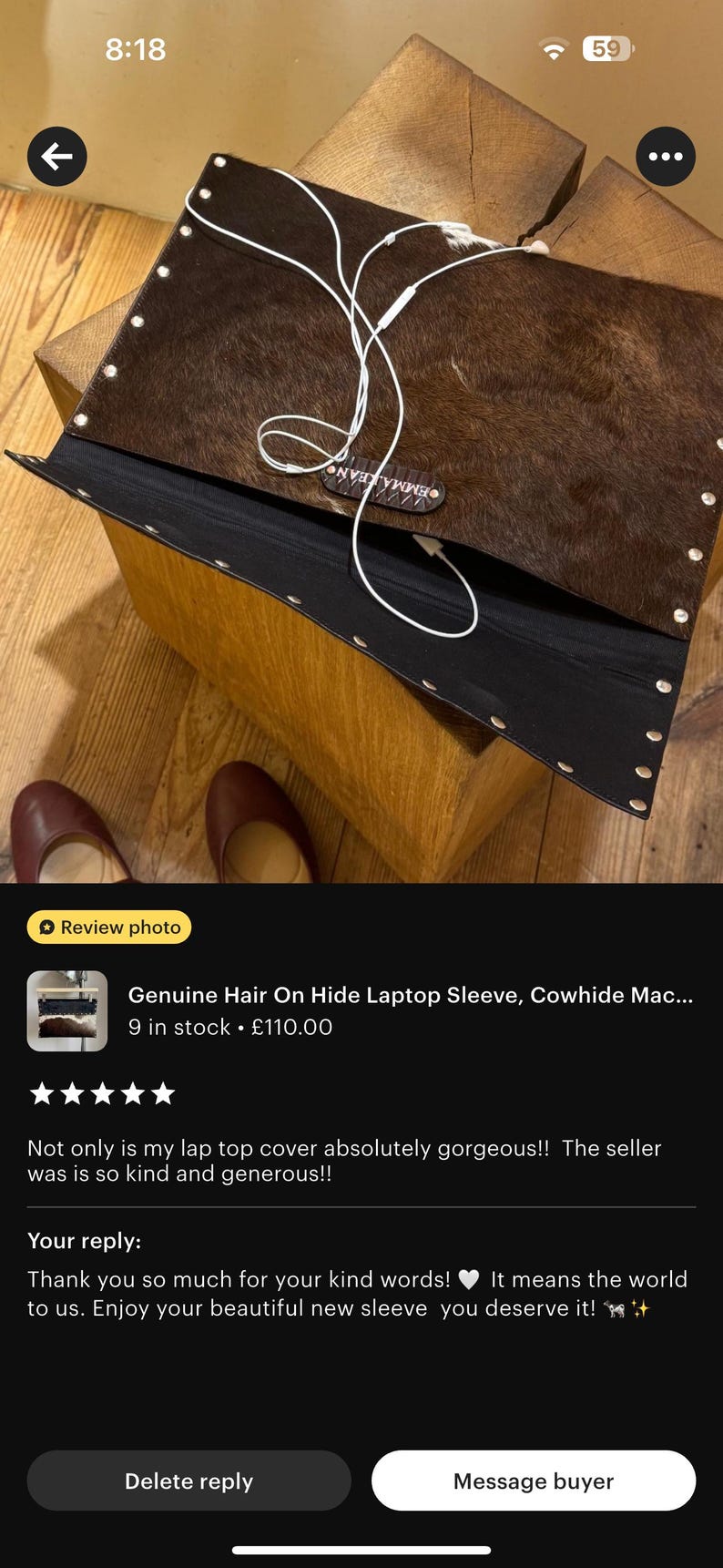 Genuine Hair On Hide Laptop Sleeve, Cowhide MacBook Case 13 14 15 16 inch, Rustic Western Leather Tech Bag, Handcrafted Computer Cover image 7