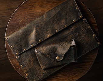 Beunruhigt Wachs Leder Laptop Tasche | Freie Geschenk Fall | MacBook Pro Tasche | 13 14 15 16 Zoll | Benutzerdefinierte Größe | Geschenk für Ihn Sie
