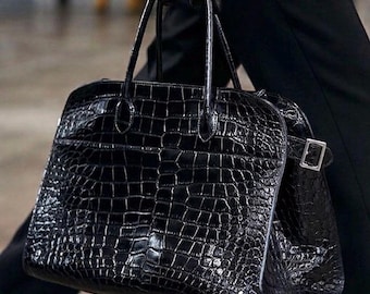 Krokodilprägung Leder Tragetasche, Margaux Stil, Top Griff, Luxusgeschenk für Sie