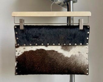 Genuine Hair On Hide Laptop Sleeve, Cowhide MacBook Case 13 14 15 16 inch, Rustic Western Leather Tech Bag, Handcrafted Computer Cover