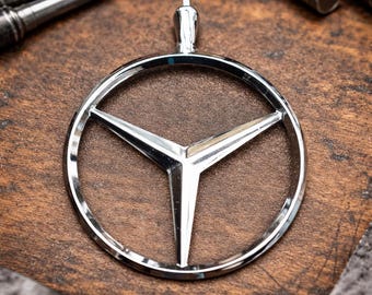 Mercedes Benz star emblem made of metal – Chrome-plated hood star as car accessory or pendant