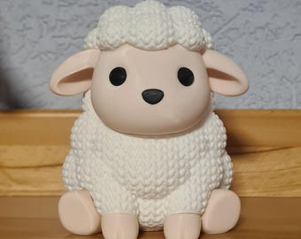 3D printed lamb in a knitted pattern | Cute decorative figure | Sustainable home & Easter decoration