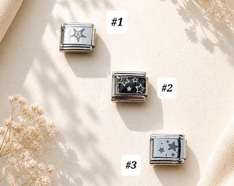 Stainless steel Italian charms – star bracelet links