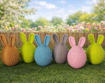 Knit Egg Bunny – Screw-top tin in knitted pattern design