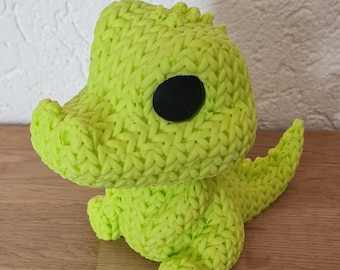 3D printed crocodile in knitted design | Sustainable PLA decorative & collectible figure