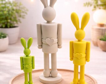 PureBunny Bunny Decoration Set – Modern Easter Decorations | Set of 3 | Sustainable PLA Design | Display Models