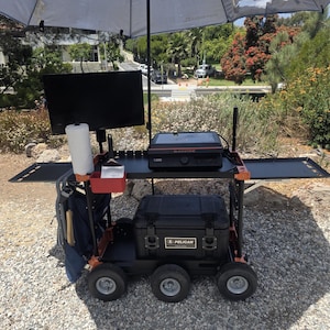 Collapsible BBQ Cart for work & play! Be the king of the tailgate or soccer field with our heavy duty blackstone kitchen! YaegerSPORT