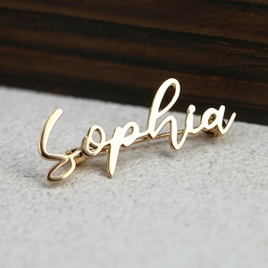 Custom Name Brooch: Personalized Initial Pin, Enamel Badge, Gift For Her