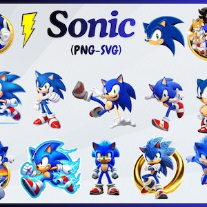 Sonic the Hedgehog PNG, Sublimation Design, Sonic Clipart, Sonic Characters Png, Comic Character PNG, Sonic SVG, easy download.