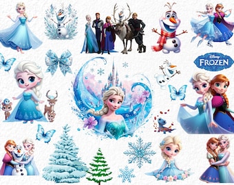 Frozen PNG, Frozen SVG, Frozen Clipart, Frozen 2 Clipart, Princesa png svg clipart, Anna Elsa Olaf, Frozen 2 svg, Cumpleaños de Frozen