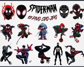 Black Spiderman SVG  Bundle, Black Spiderman Clipart, Spiderman SVG files, Spiderman Silhouette, Spiderman SVG. Only (svg , jpg).