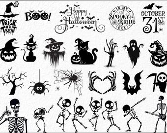 Halloween SVG Clipart Spooky Bachelorette Clipart Bundle SVG PNG Whimsical Drawings Halloween Party Illustraition Til Death Do Us Party Set.