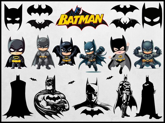Batman Hero SVG & PNG Bundle | Superhero Clipart for Kids Crafts, Stickers, Shirts More | Instant Digital Download