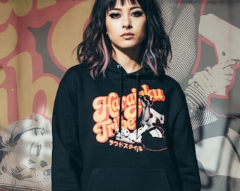 Japanese Streetwear Hoodie | Tokyo Alt Fashion | Bold Japan Style | Harajuku Tribe Retro Graphic