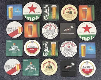 20 Beer Mats Pack - Genuine - for Home Bar / Pub Experience