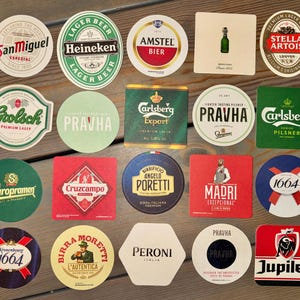 Paquete de 20 posavasos europeos - Auténticos - Para disfrutar de una experiencia de bar en casa o en un pub.